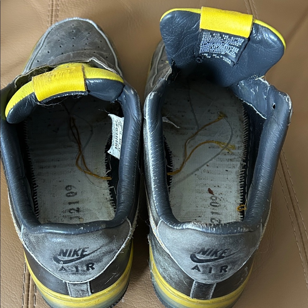 Nike Men's Air Force size 13 Black and Yellow - Picture 10 of 14